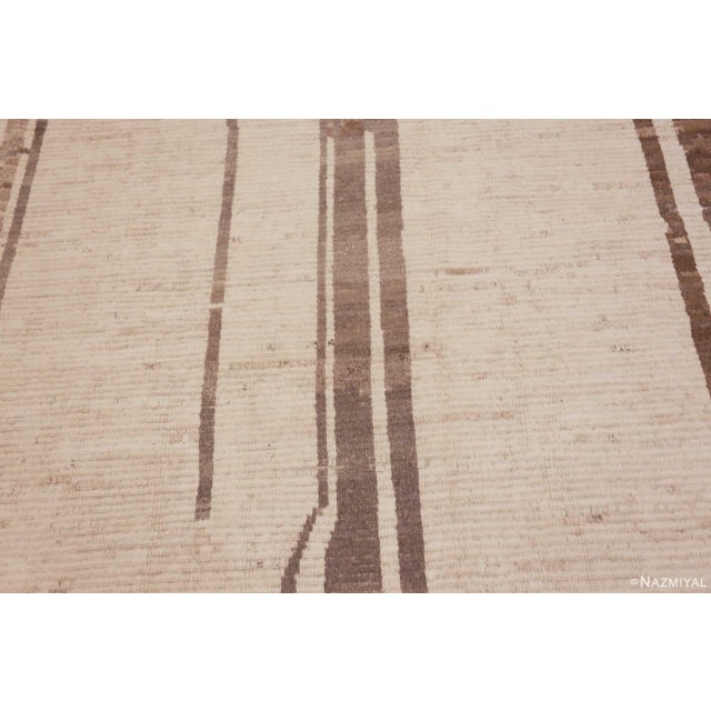2020s Warm Cozy Modern Neutral Tribal Contemporary Large Area Rug For Sale - Image 5 of 8