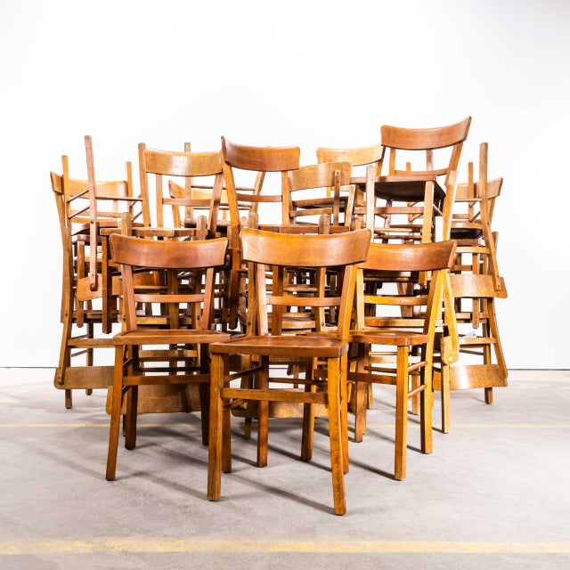 Tan Warm Oak and Bentwood Café Chair from Baumann, 1950s For Sale - Image 8 of 8