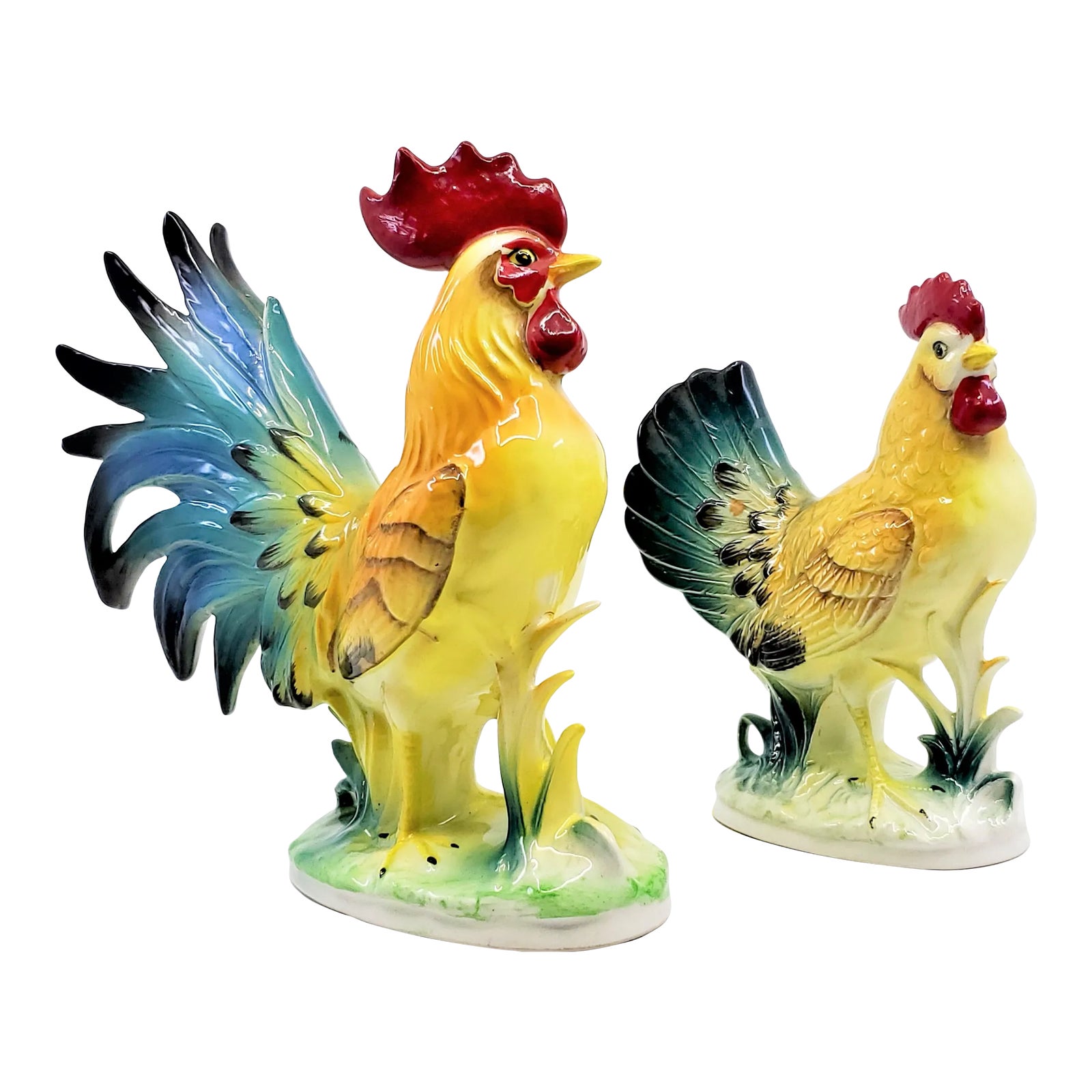 1960s Norcrest Porcelain Phoenix Chicken Figurine Table Sculptures ...