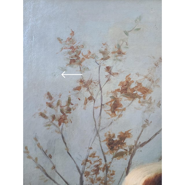 Antique 19th Century Oil Painting Moody Dog Portrait English Setter Hunting Scene For Sale - Image 15 of 17