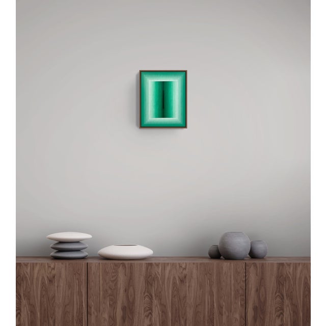 Abstract Contemporary Abstract Acrylic on Board "Light Consideration (Emerald) 2" by Andy Harwood For Sale - Image 3 of 4