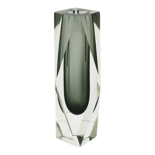 Alessandro Mandruzzato Italian Murano Faceted Vase For Sale