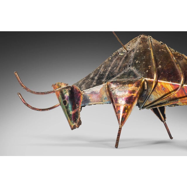 1960s Mid Century Modern / Brutalist Torch Cut Metal Bull Sculpture, USA, circa 1960's For Sale - Image 5 of 9