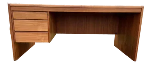 Vintage Mid Century Modern Danish Teak Desk From Singapore