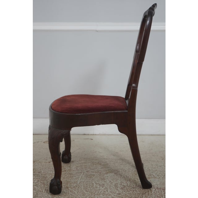 Queen Anne Antique 18th Century Queen Anne Ball & Claw Mahogany Side Chair For Sale - Image 3 of 18