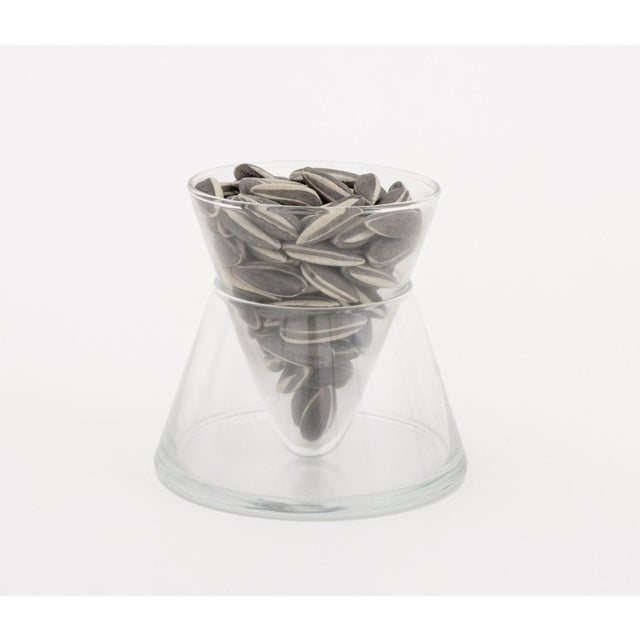 Contemporary Ai Weiwei "Kui Hua Zi" Trompe l'Oeil Porcelain Sunflower Seeds in a Two-Piece Glass Vase For Sale - Image 3 of 10