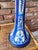 Metal Antique Delft Candlestick Lamp With Navy Silk Shade For Sale - Image 7 of 12