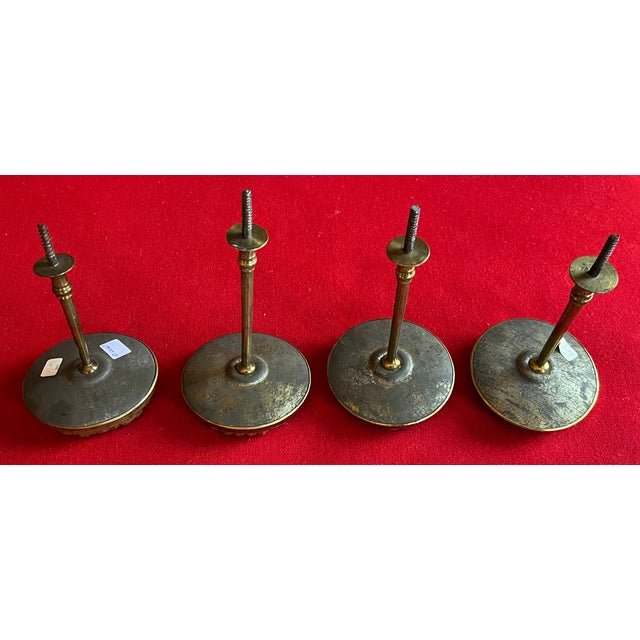 Antique 19th Century French Empire Classical Gilt Brass Curtain Drapery Tie Backs for the American Federal Market - A Set of 4 For Sale - Image 13 of 15