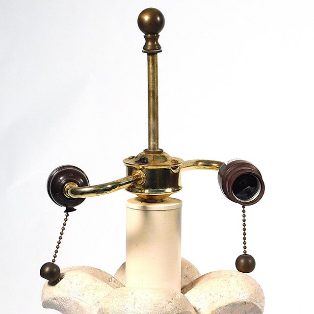 Modern Pair of Post Modern Tulip Floral White Lamps For Sale - Image 3 of 5