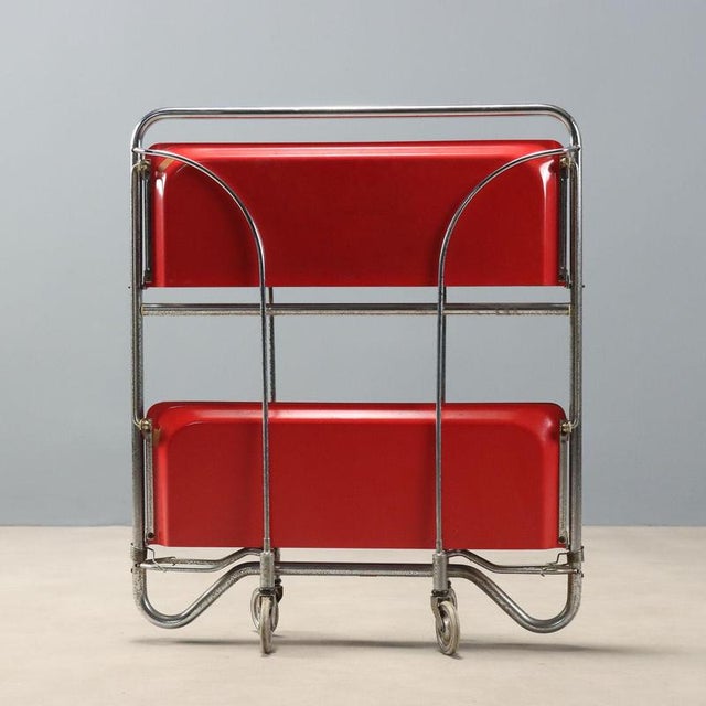 Plastic Vintage Serving Bar Cart from Bremshey Solingen, 1960s For Sale - Image 7 of 9