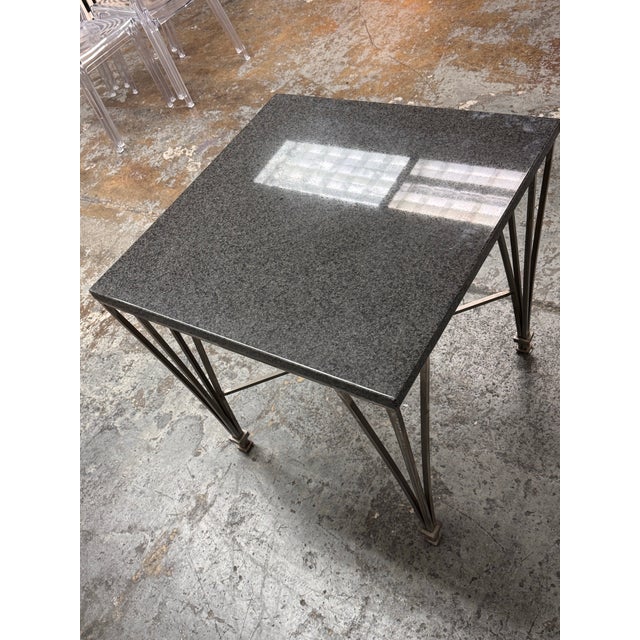 Late 20th Century Post Modern Granite + Steel Table For Sale - Image 5 of 12