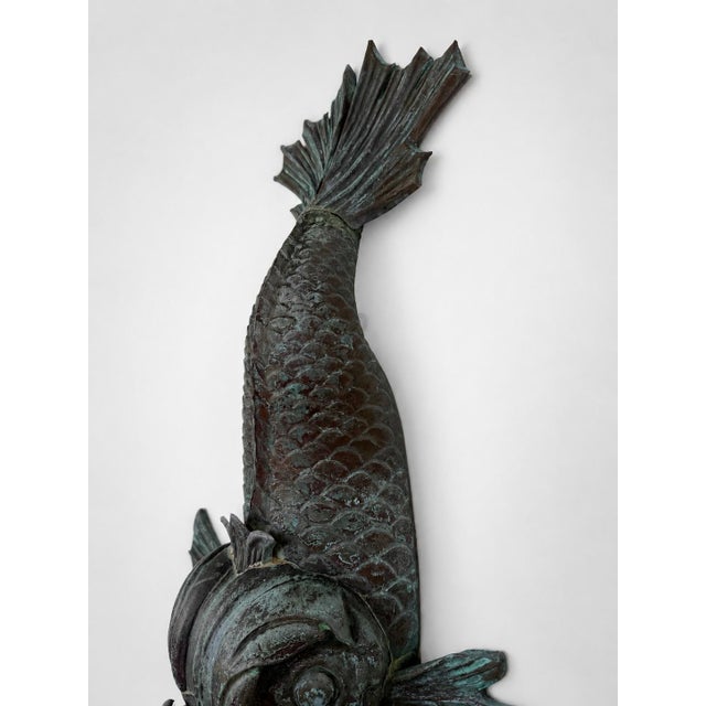 Verdigris Italian Verdigris Copper Dolphin Lavabo With Shell Basin C. 1900 For Sale - Image 8 of 11