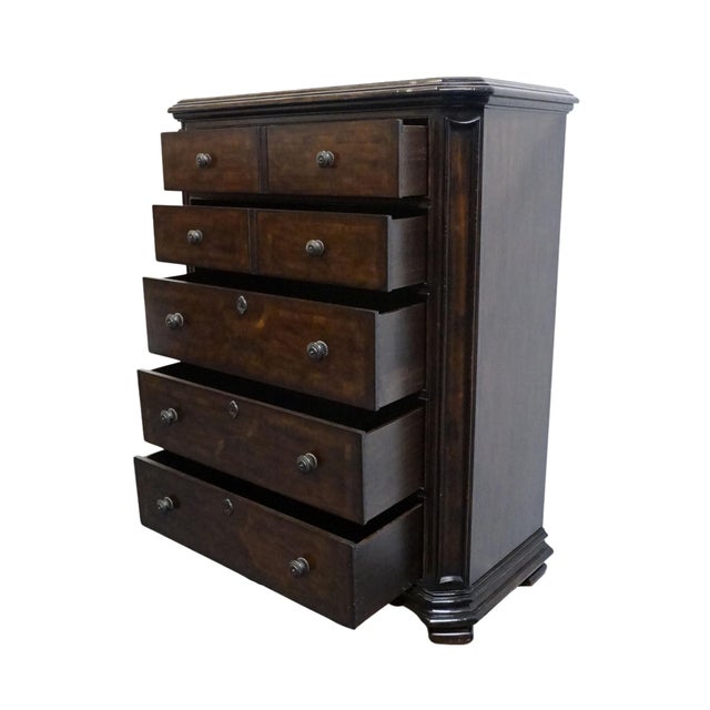 2010s Stanley Furniture Walnut Contemporary Traditional 46" Chest of Drawers 128-13-12 For Sale - Image 5 of 12