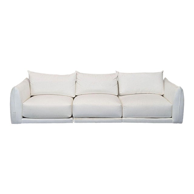 Maiden Home 3-Seat Sofa in White Upholstery For Sale