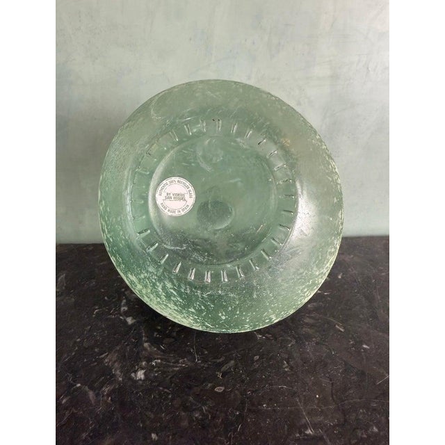 Contemporary Spanish Seafoam Hand-Blown Glass Vase, Weathered Finish For Sale - Image 3 of 4