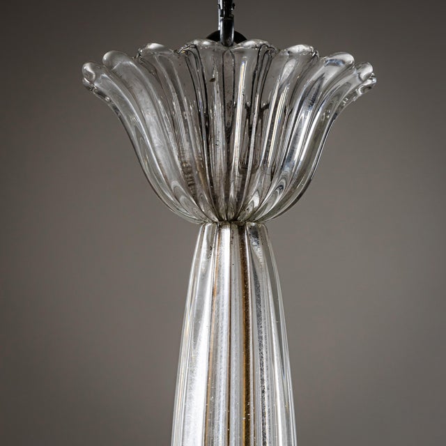 1940s 1940s Murano Glass Pendant Lamp Attributed to Barovier & Toso For Sale - Image 5 of 6