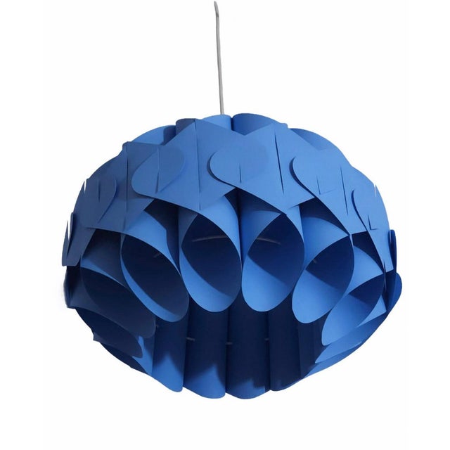 Mid-Century Modern Mid-Century Modern Blue Pendant Lamp, Denmark, 1970s For Sale - Image 3 of 5