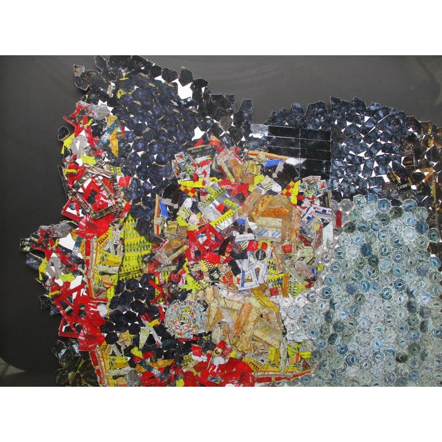 Notable modern artist support for Benifit print project NYC. El Anisui Collage in Shadow Box frame, 42.75" by 36.25"...