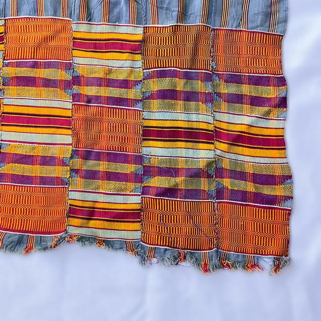 African Early 20th Century Kente Cloth Women's Ghana 72x41 Inch For Sale - Image 3 of 7