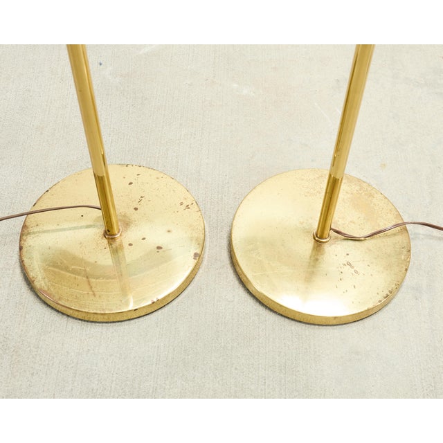 Pair of Mid-Century Brass Adjustable Pharmacy Floor Lamps For Sale - Image 17 of 18
