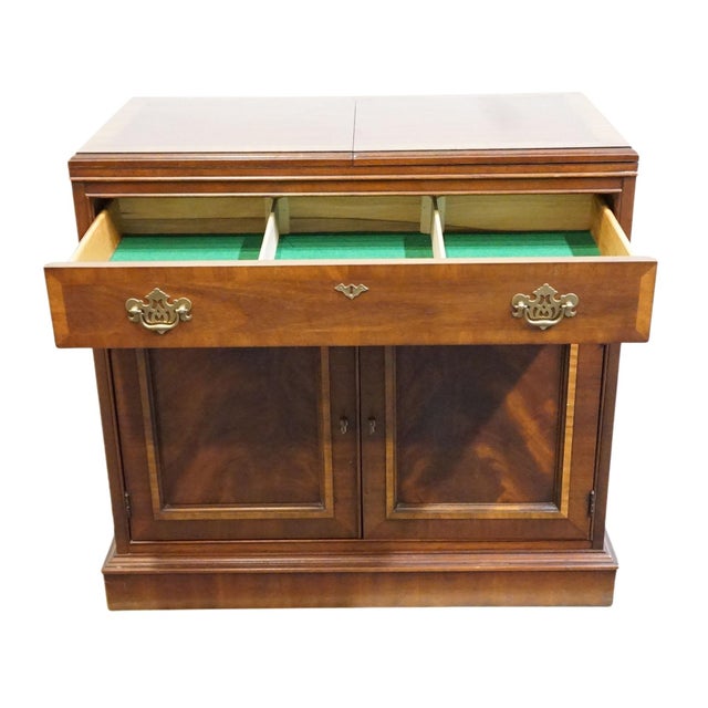 Dixie Furniture Banded Mahogany Traditional Style 68" Flip-Top Server Buffet 549-861 For Sale - Image 11 of 18