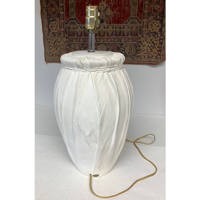 John Dickinson Postmodern Draped Plaster Lamp After John Dickinson Trompe l'Oeil For Sale - Image 4 of 8