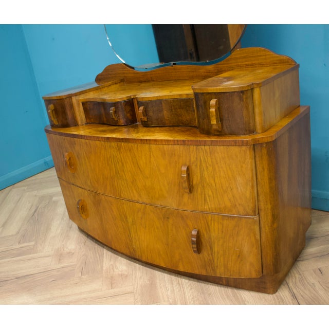 1930s Art Deco British Burr Walnut Dressing Chest, 1930s For Sale - Image 5 of 11