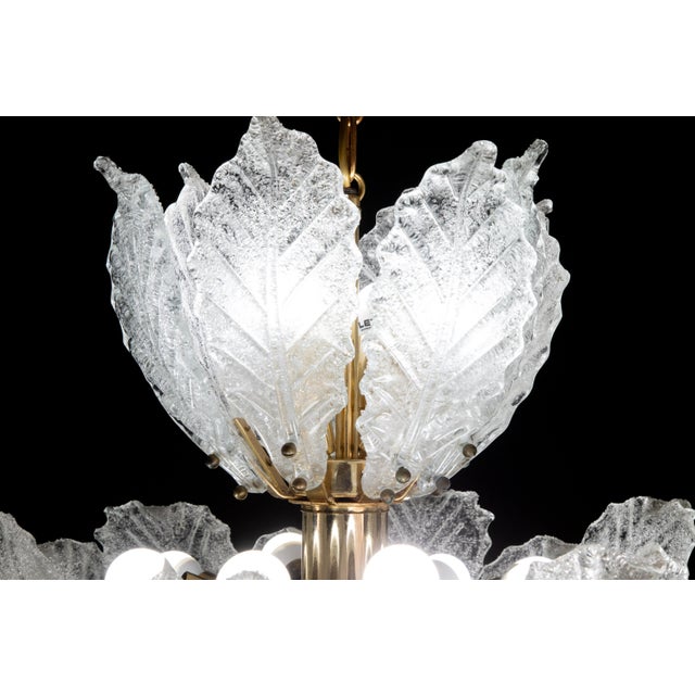 Glass Large Midcentury Italian Murano Glass Chandelier, 1970s For Sale - Image 7 of 13
