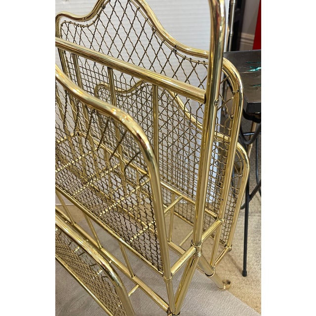 Neoclassical Brass Magazine Rack French, Maison Jansen, Rare C.1920s For Sale - Image 11 of 14