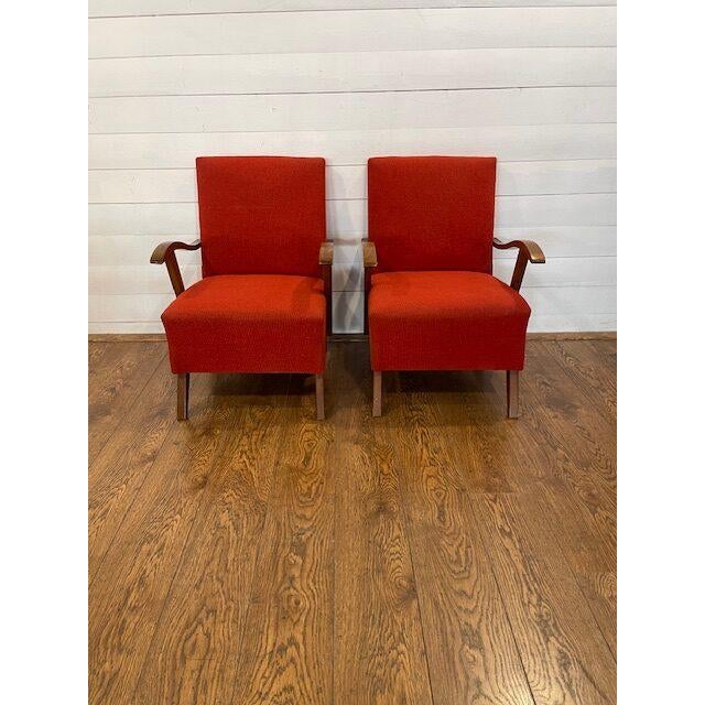 Vintage set of 2 Relax chairs by Drevovyroba-Modra, 1950 with original ,in very good condition upholstery, 1960-1970 Dims:...