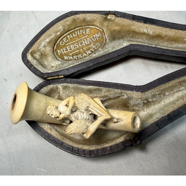 Antique 1800's Goddess Nemesis Zeus Goose Hand Carved Meerschaum Smoking Pipe For Sale In New York - Image 6 of 17