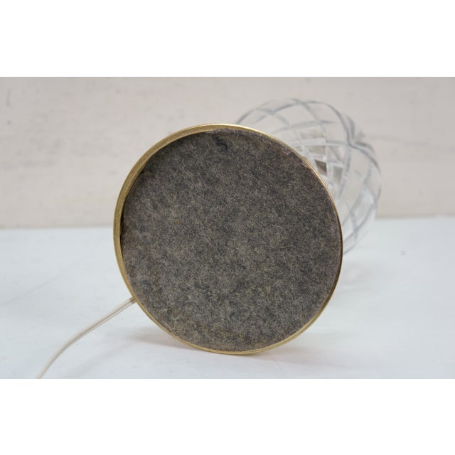 Vintage Neoclassical Revival Brass & Cut Crystal Mantel Vase Urn Table Lamp 31" For Sale - Image 10 of 14