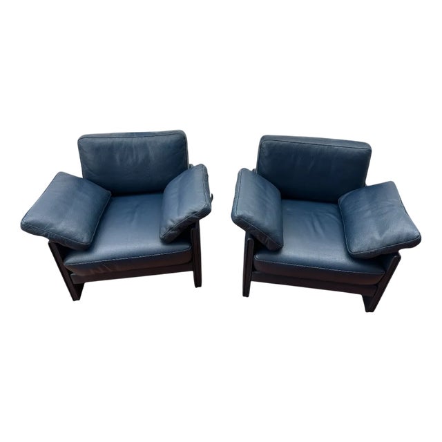 Team Lounge Chairs in Leather from Wellis, 1980s, Set of 2 For Sale