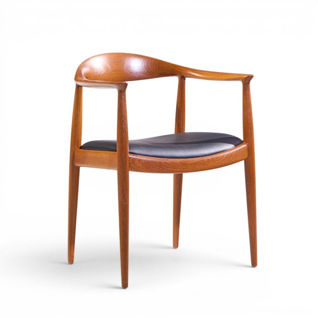 Johannes Hansen Hans Wegner for Johannes Hansen Mid Century Danish Teak the Chair - Set of 8 For Sale - Image 4 of 11