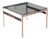 Scandinavian Coffee Table in Metal, Teak and Smoked Glass Denmark 1960 For Sale