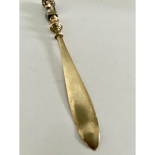 Baroque Mid 19th Century Bronze Bust of a Lady Letter Opener For Sale - Image 3 of 8