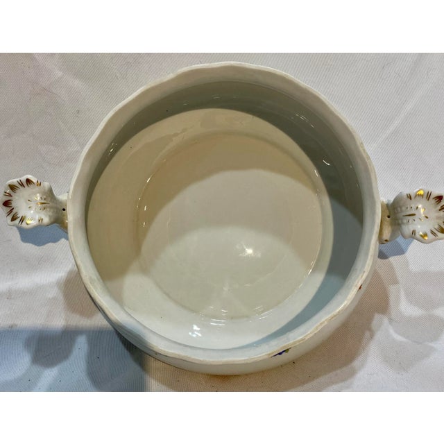 Vintage Porcelain Soup Tureen From Karlsbader Streuer Decorated With Delicate Floral Pattern - Made in Czechoslovakia For Sale - Image 10 of 13