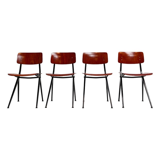 Vintage School Chairs by Ynske Kooistra for Marko Holland, 1960s, Set of 4 For Sale