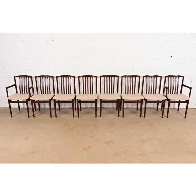Mid-Century Modern Danish Modern Sculpted Solid Rosewood Dining Chairs by Vamdrup Stolefabrik, Set of Eight For Sale - Image 3 of 13