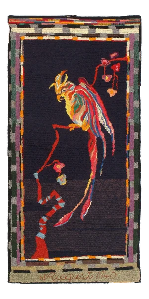 Vintage American Hook Rug 1'11'' X 4'