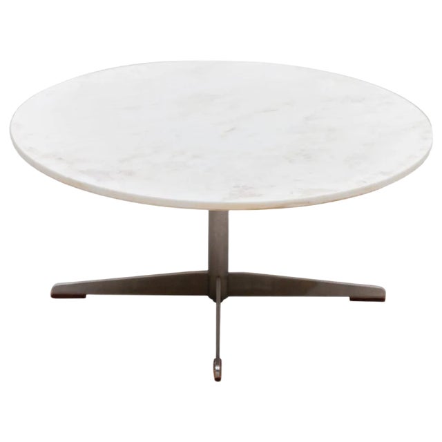 Mid-Century Marble Round Coffee Table, 1960s For Sale