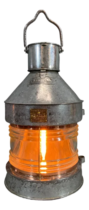 Polished Steel Ship's Masthead Lantern with Fresnel Lens by Meteorite "C20696"