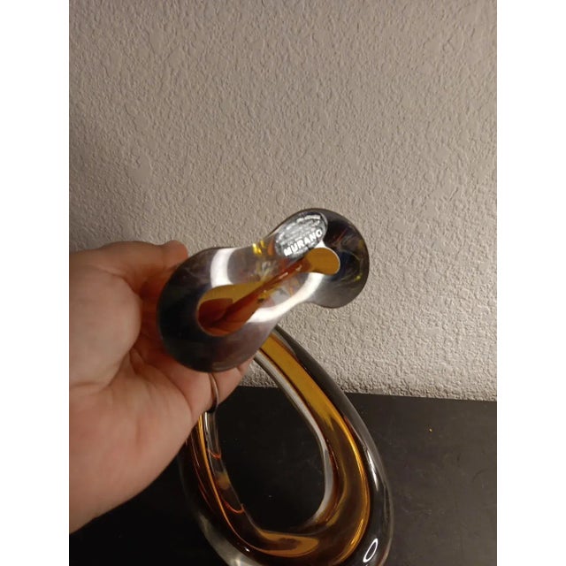 1990s Murano Italy Amber Sommerso Arch Freeform Sculpture For Sale - Image 5 of 8