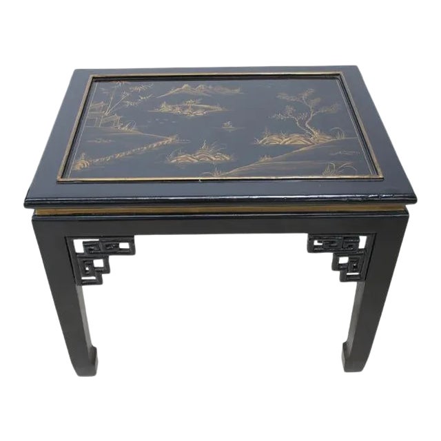 Gilded Chinoiserie Style Side Table For Sale