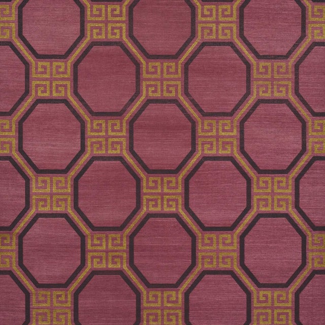 Contemporary Schumacher Octavia Sisal Wallcovering In Golden Plum For Sale - Image 3 of 5