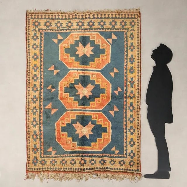 Kars rug in wool, large knot, hand-made. This piece is attributed to the mentioned designer/maker. It has no attribution...
