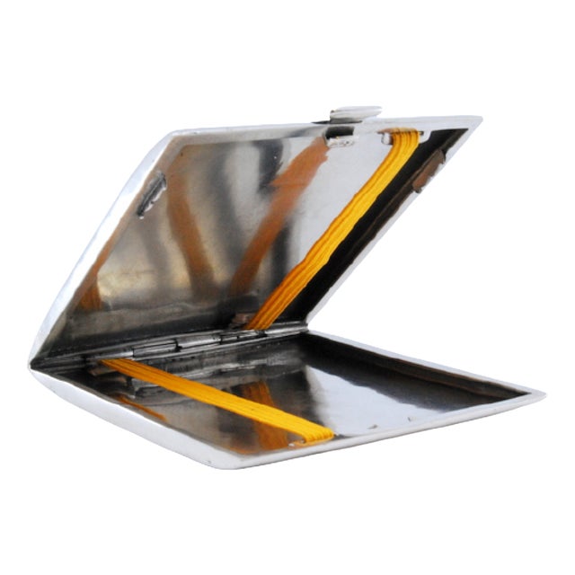 Silver Cigarette Case with Surrounding Trim For Sale