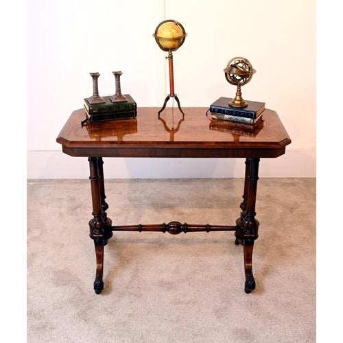 Antique Victorian Writing Table in Walnut, 1880s For Sale - Image 11 of 11
