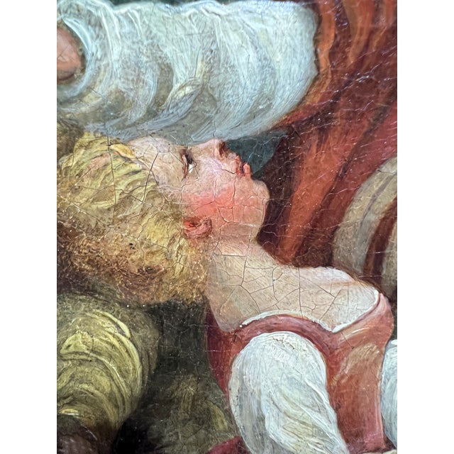 Antique Oil Painting Romantic Pastoral Scene 19th Century French Classical Art For Sale In Jacksonville, FL - Image 6 of 12