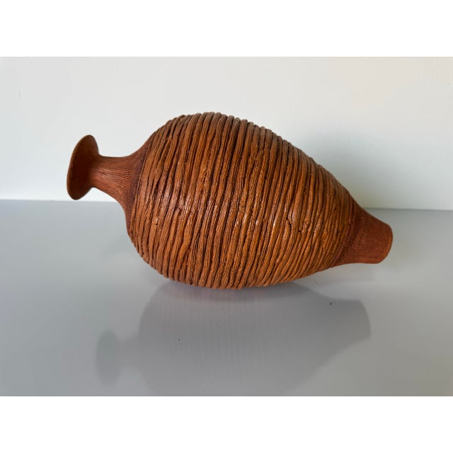 Vintage Organic Texture Studio Pottery Bud Vase, Signed LJM/ Sold For Sale - Image 12 of 12